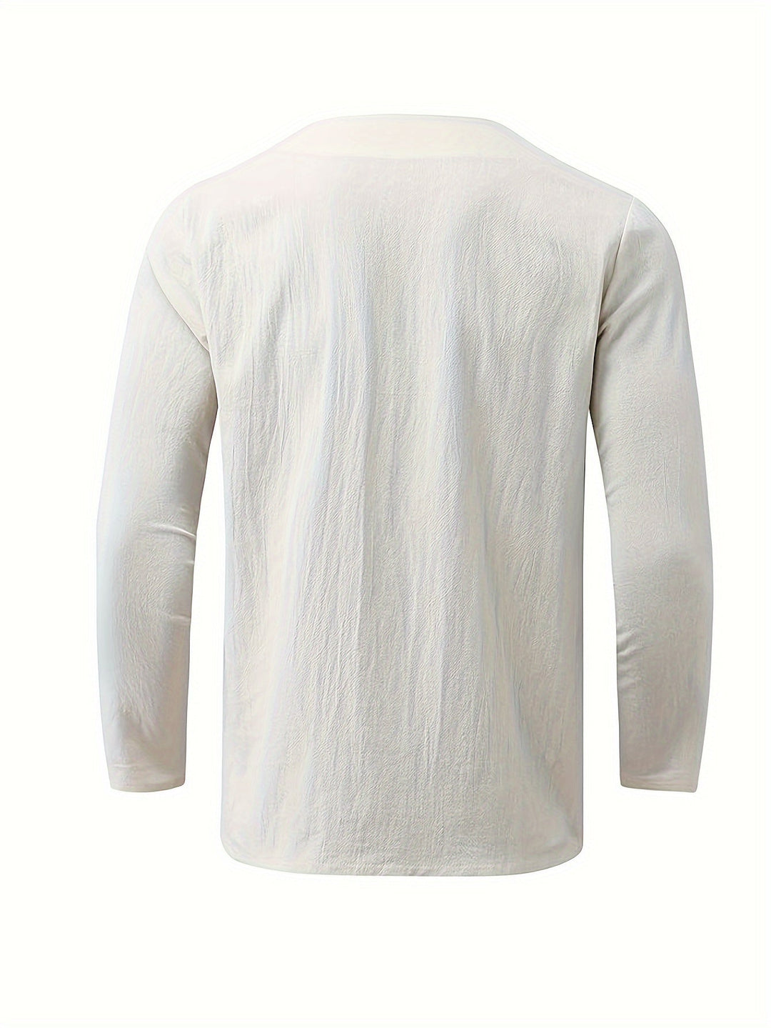 Levoire | T-Shirt Henley À Manches Longues En Mélange Coton-Lin Printemps/Automne