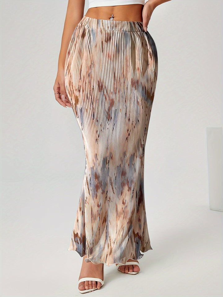 Levoire | Jupe Maxi Teintée Liée Haute Taille Avec Volants