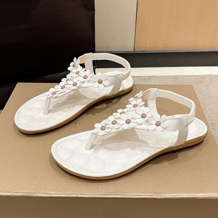 Levoire | Sandales Fleuries 3D Blanches Et Confortables