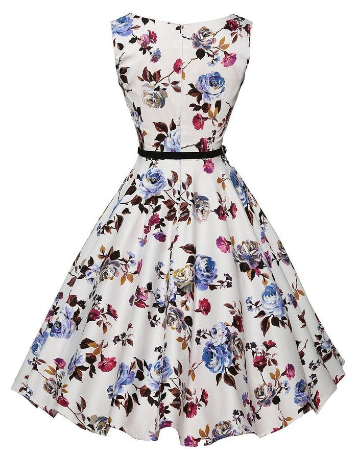 Robe swing pour femmes avec des motifs floraux et une jupe évasée Levoire