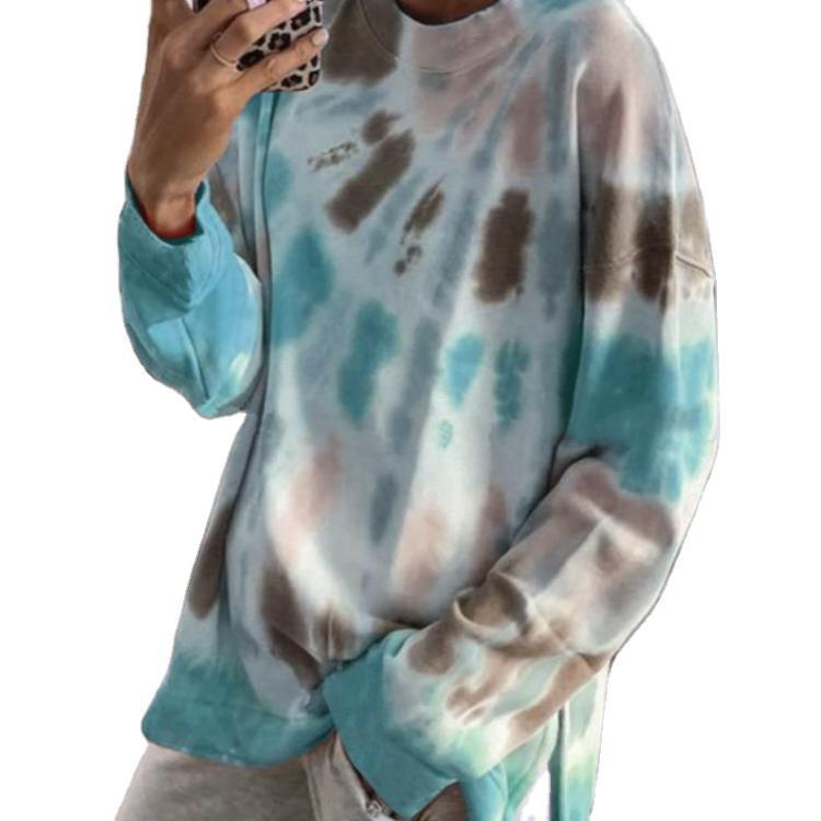 Sweat-shirt décontracté pour femmes en tie-dye avec coupe oversize et encolure ronde confortable Levoire