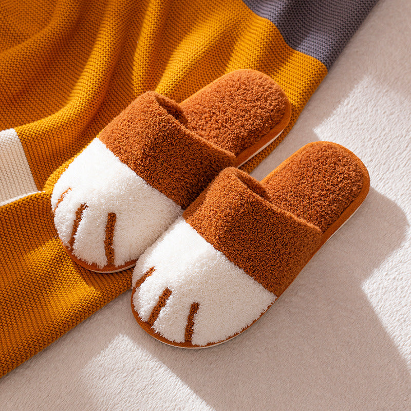 Levoire | De Chat Chaussons Chauds Marron