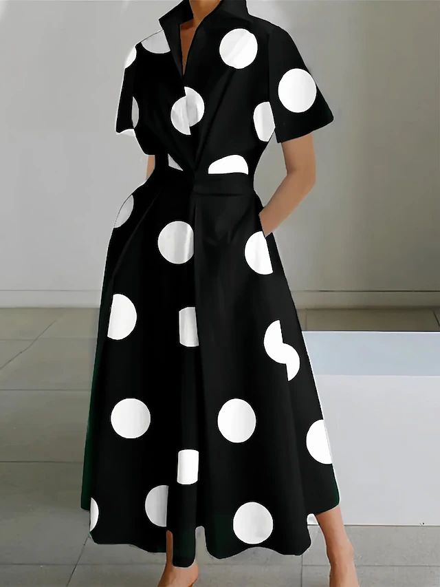 Levoire | Maxi-robe élégante avec imprimé Point noir