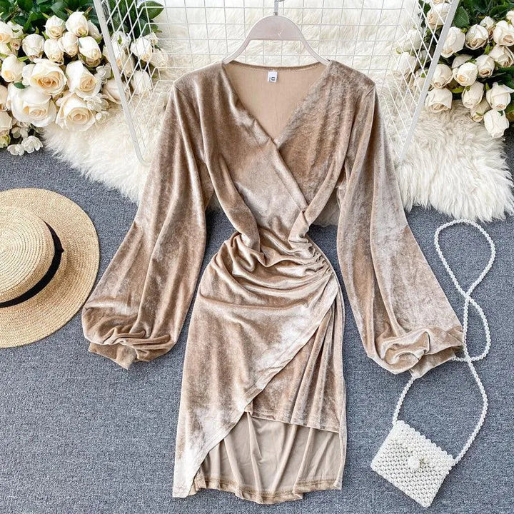 Levoire | Robe plissée sexy sur les hanches Abricot