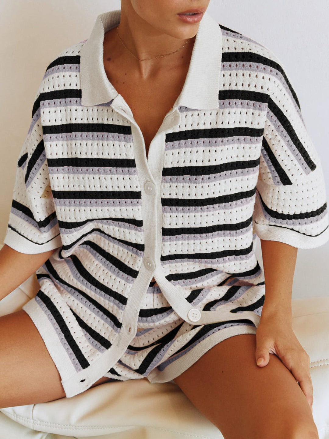 Levoire | Combinaison De Tricot Multicolore Noir