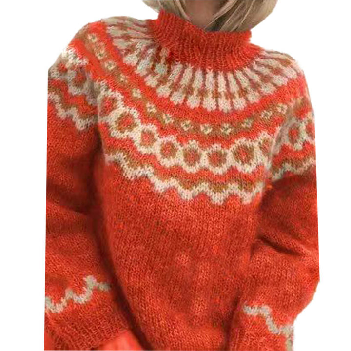 Pull en tricot confortable pour femmes avec encolure ronde et motif à la mode Levoire