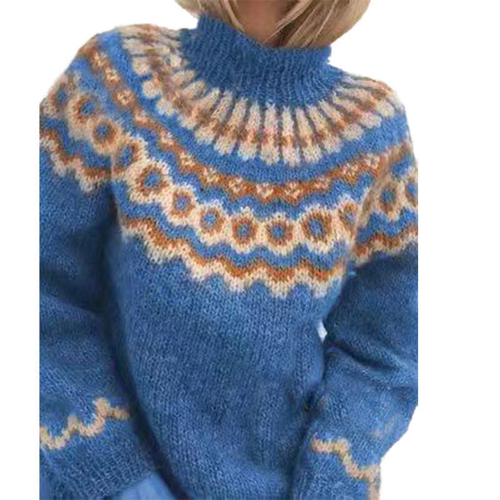 Pull en tricot confortable pour femmes avec encolure ronde et motif à la mode Levoire