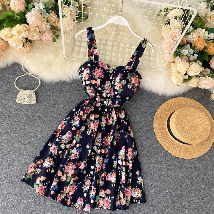 Levoire | Robe fleurie pour femmes Noir