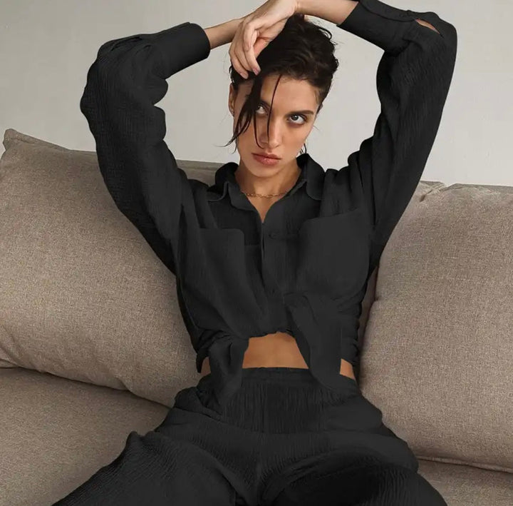 Levoire | Ensemble En Mousseline Noir