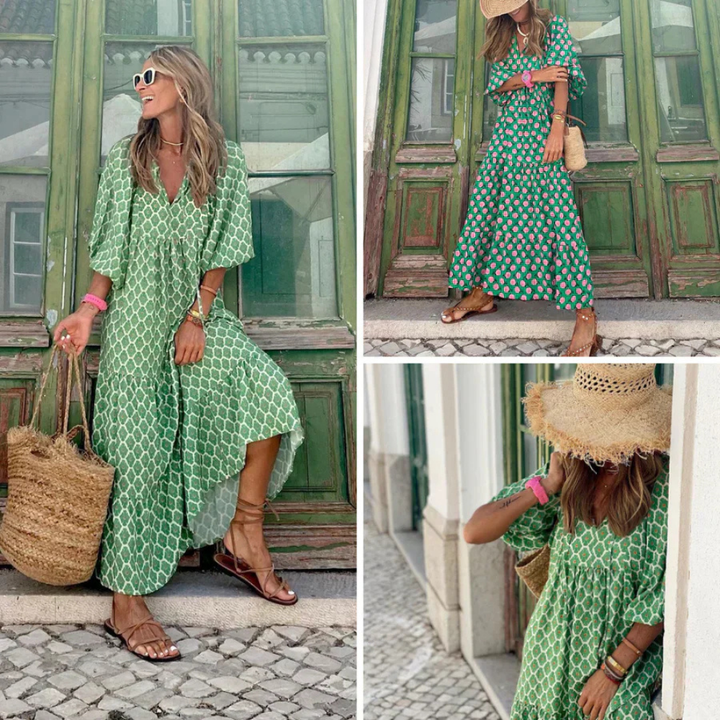 Levoire | Robe Maxi Boho avec motif floral romantique