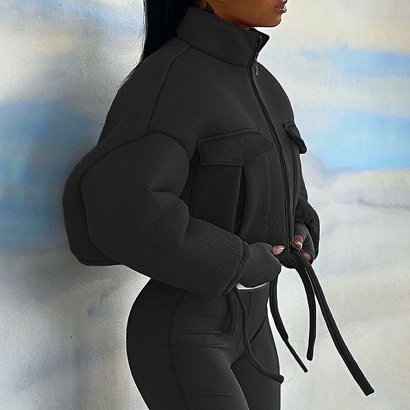 Levoire | Veste Crop Pour Femmes Noir