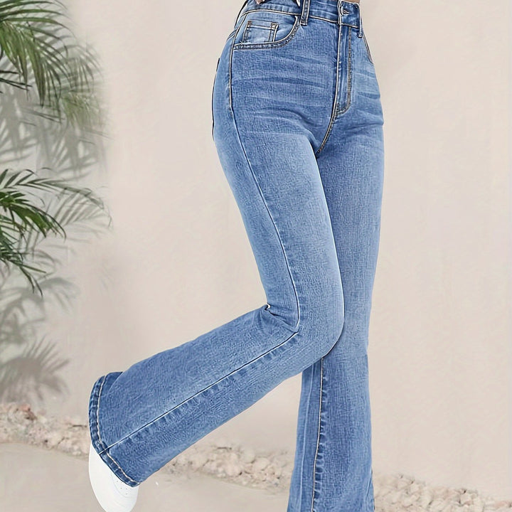 Levoire | Pantalons En Denim Évasés Taille Haute Élégants