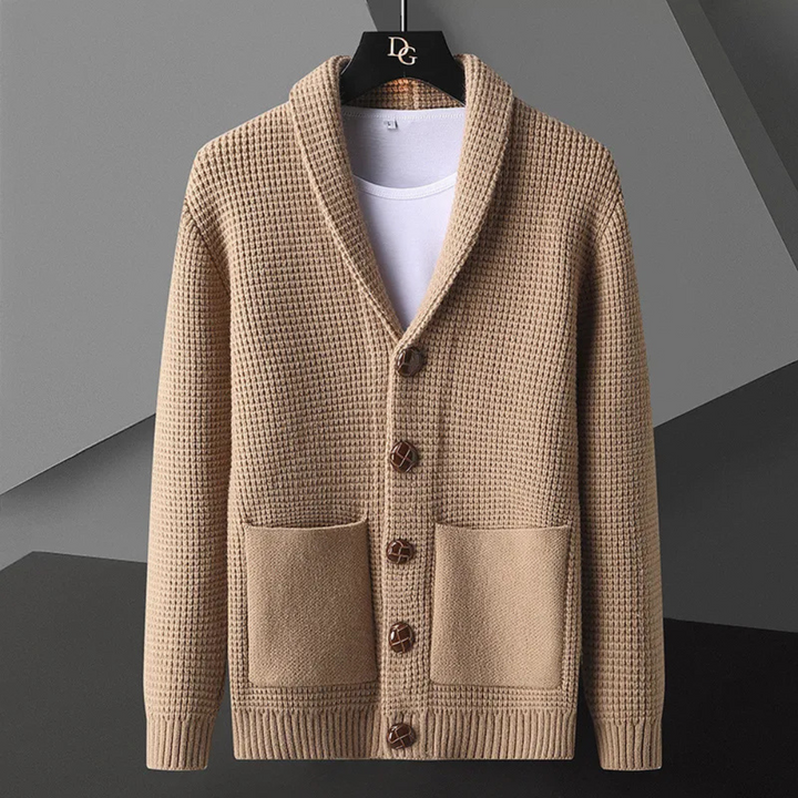 Levoire | Veste En Maille Élégante Pour Hommes Avec Fermeture À Boutons Braun