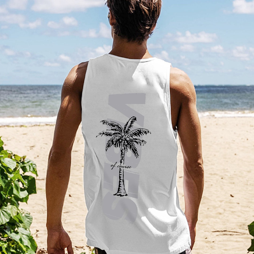 Levoire | Slim Fit Débardeur Homme Avec Motif De Palmier