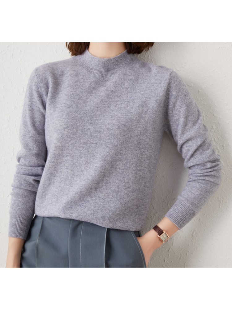 Levoire | Pull Classique À Col Montant, Pull Élégant Gris