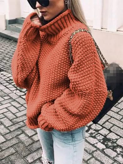 Levoire | Col Rond Tricot Confort Et Style Pour Les Femmes Orange