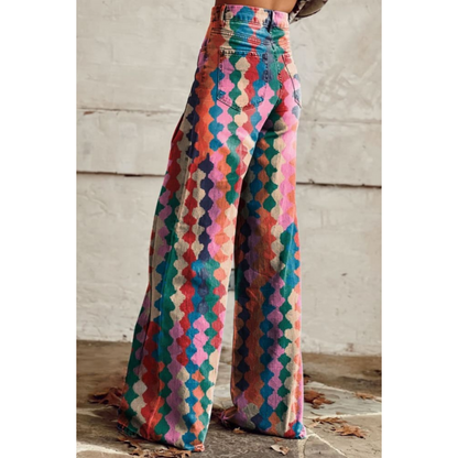 Levoire | Pantalon Femme Large À Motif Géométrique