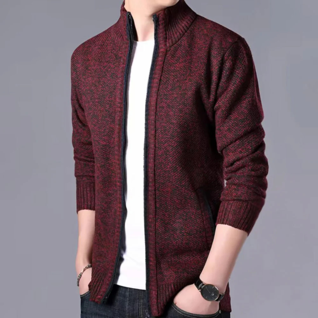Levoire | Veste En Tricot Classique Avec Fermeture Éclair Rot