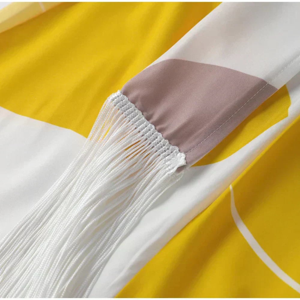 Levoire | Robe Asymétrique Avec Imprimé Boho Et Franges