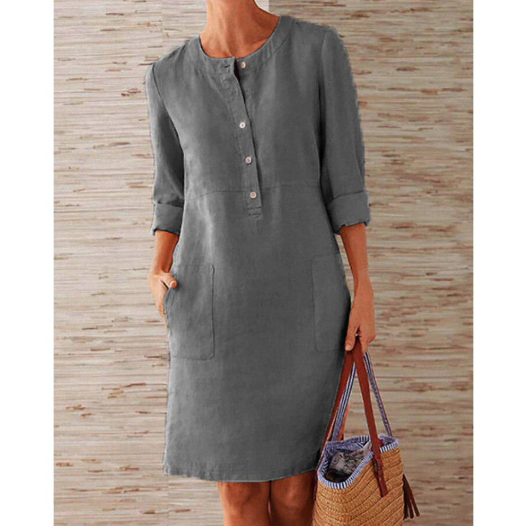 Levoire | Robe Mini À Manches Longues Pour Femmes Gris foncé