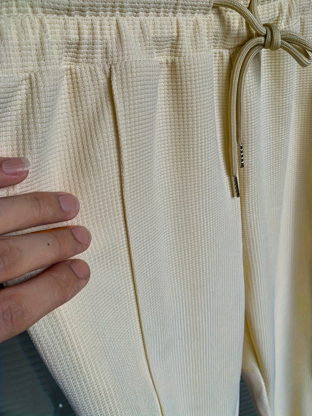 Levoire | Pantalon De Bain En Tricot À Carreaux Unicolore Avec Cordon Ajustable