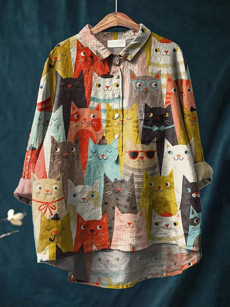 Levoire | T-Shirt Imprimé Amusant Kat Farben
