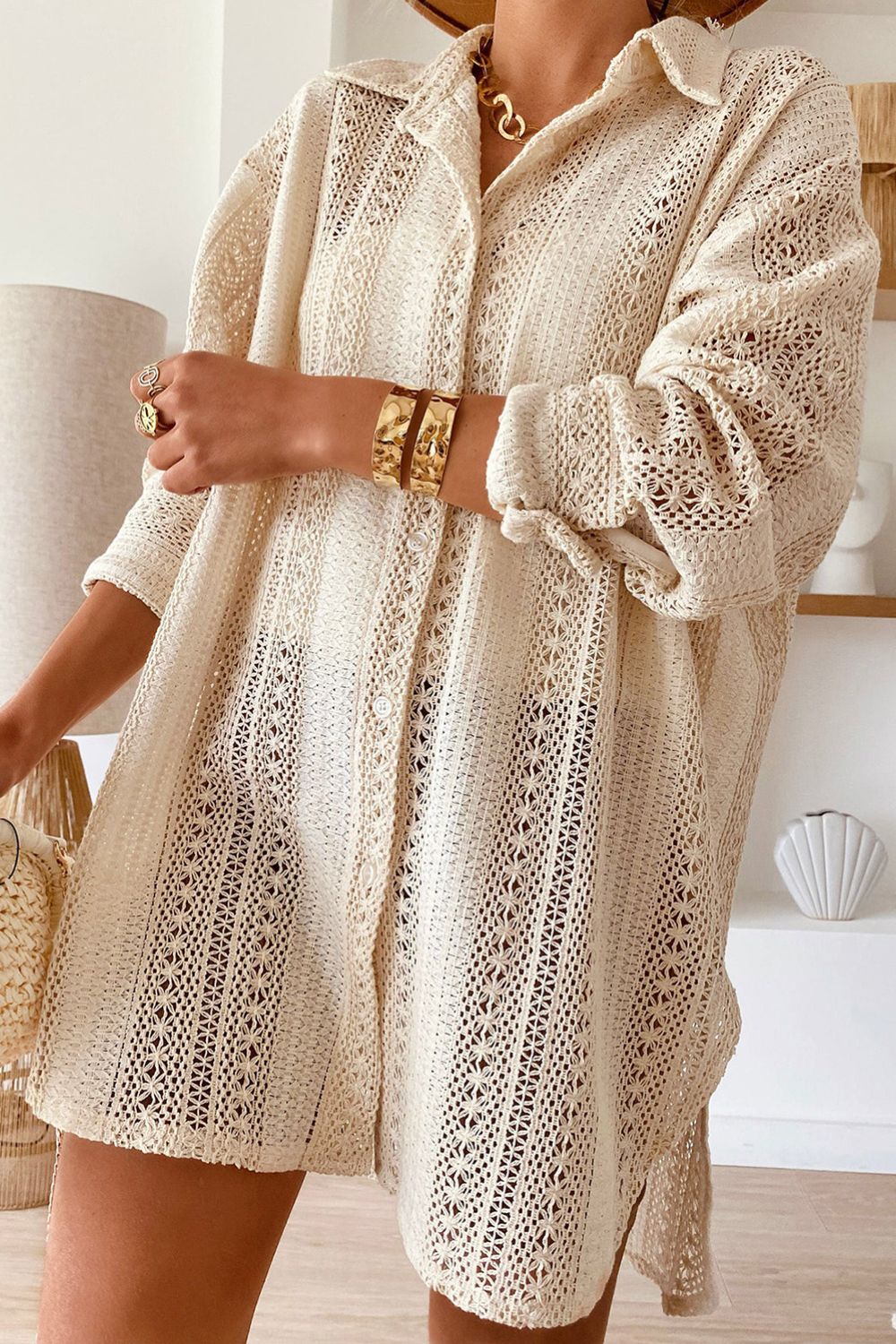 Levoire | Col En Crochet En Dentelle T-Shirt Grande Taille