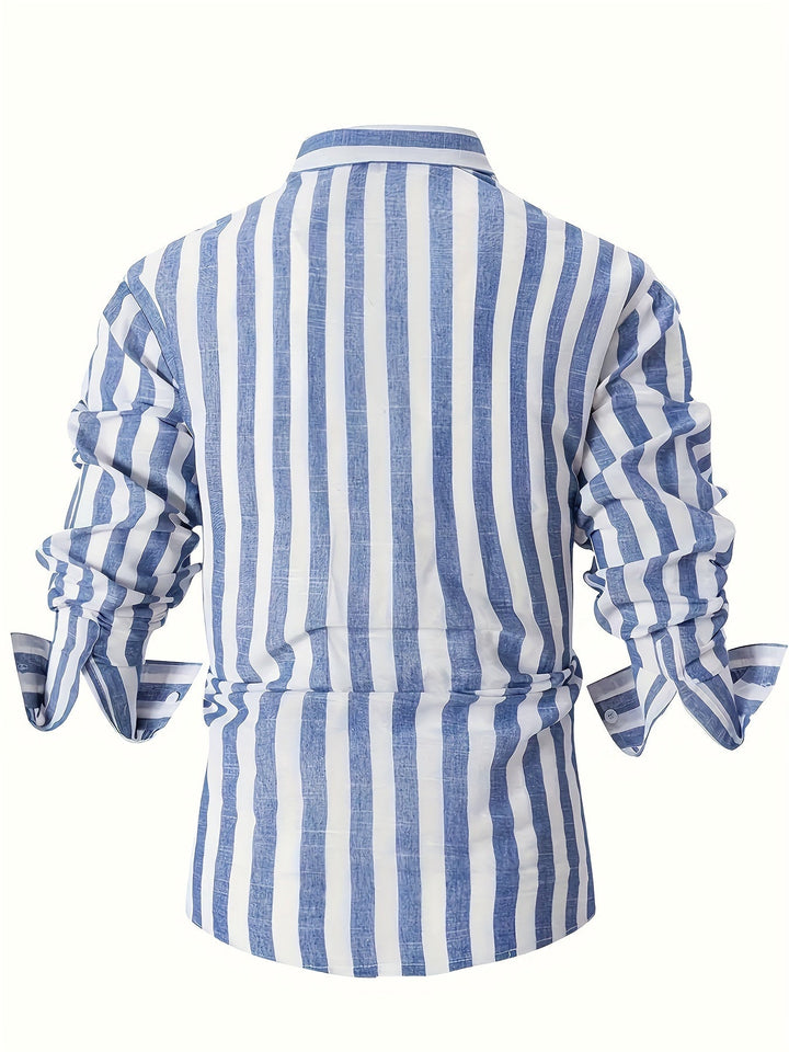 Levoire | Chemise En Coton Lin Rayée Pour Hommes