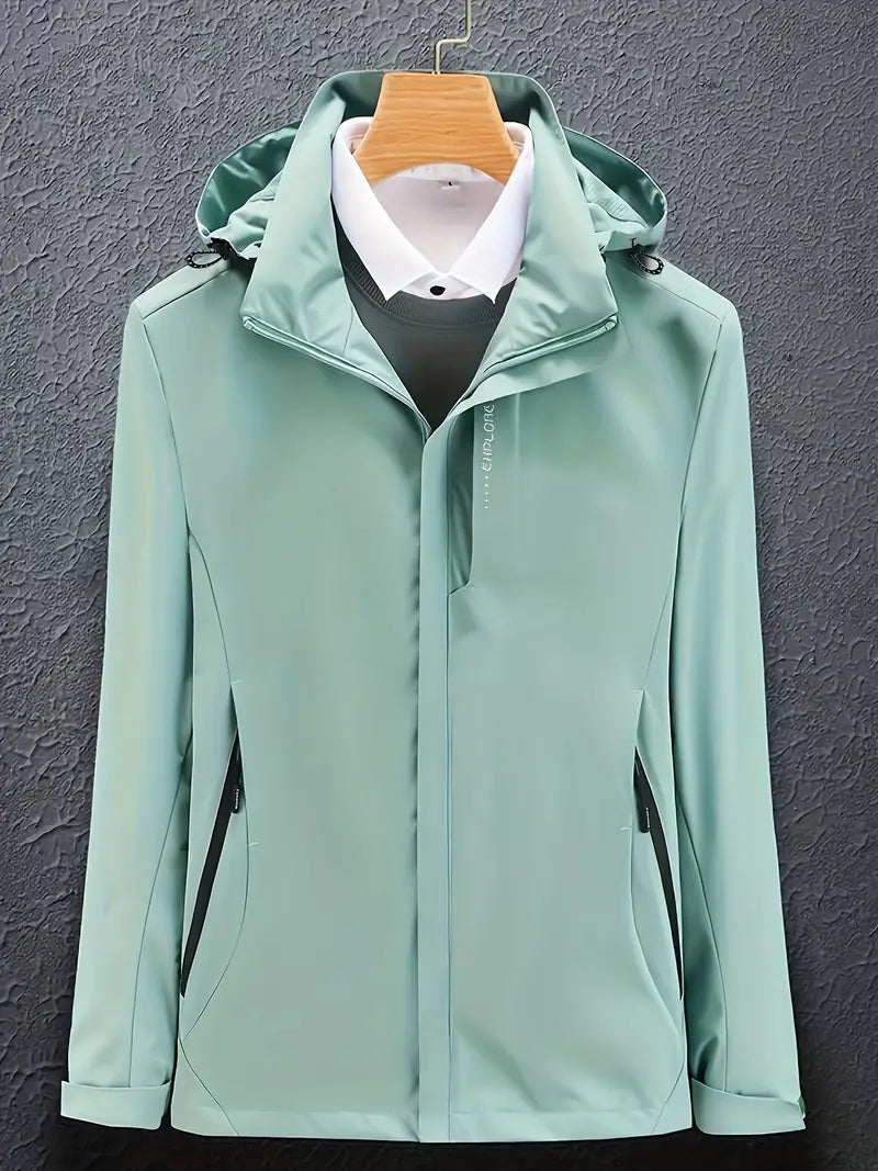 Levoire | Veste à capuche longue à manches longues imperméable Vert