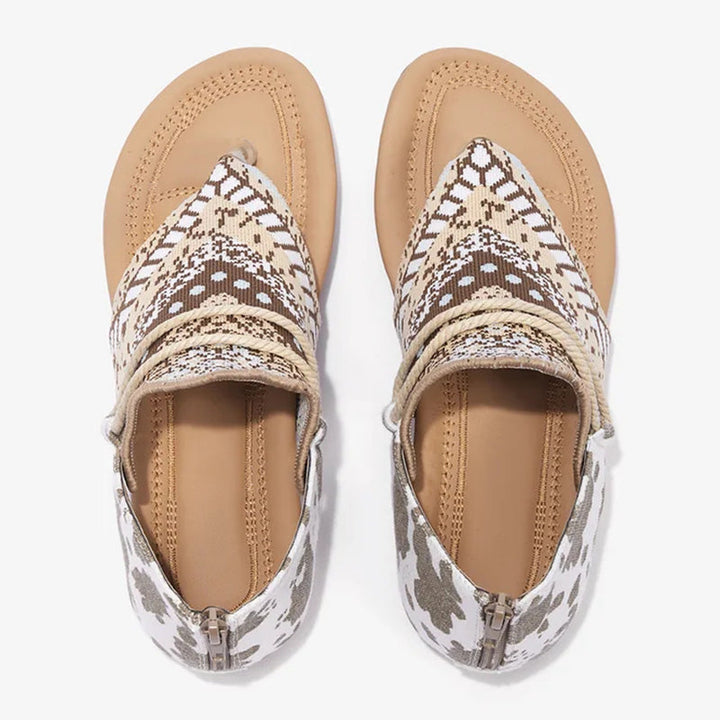 Levoire | Sandales Boho Luxueuses Avec Imprimé Abstrait Pour Femmes