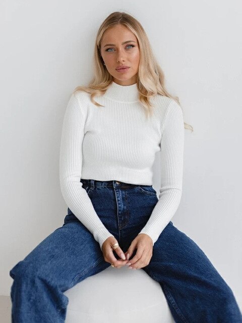 Levoire | Pull Col Roulé Confortable & Élégant Blanc