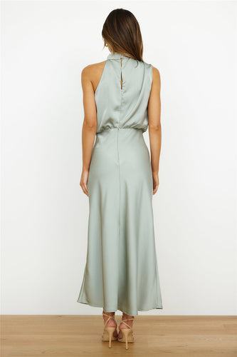 Levoire | Robe Midi Verte Élégante Avec Décolleté Moderne