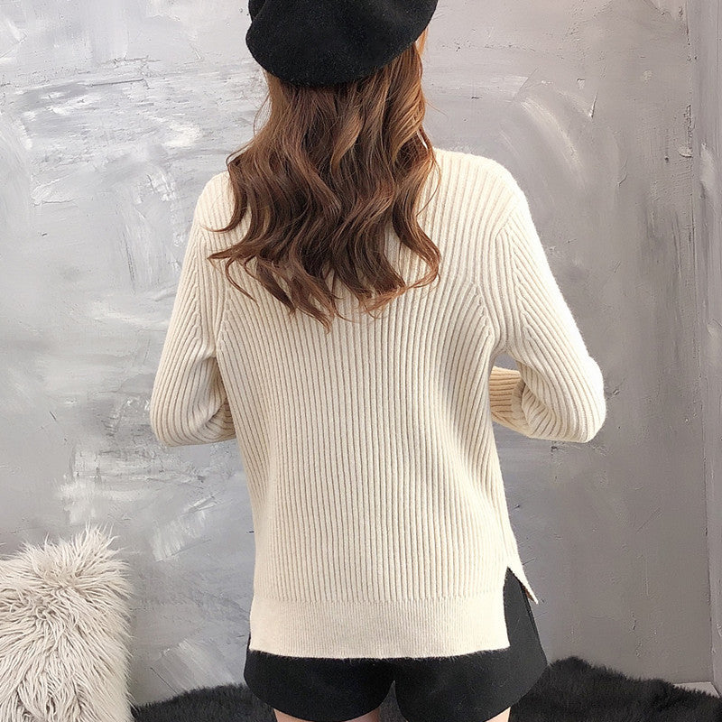 Pull en tricot pour femmes avec col montant et design texturé Levoire