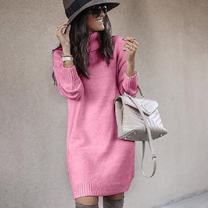 Robe en tricot décontractée pour femmes avec col haut Levoire