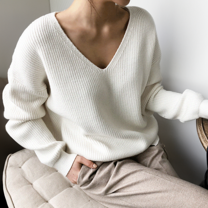 Levoire | Pull En Tricot Ample Avec Décolleté En V Et Manches Longues