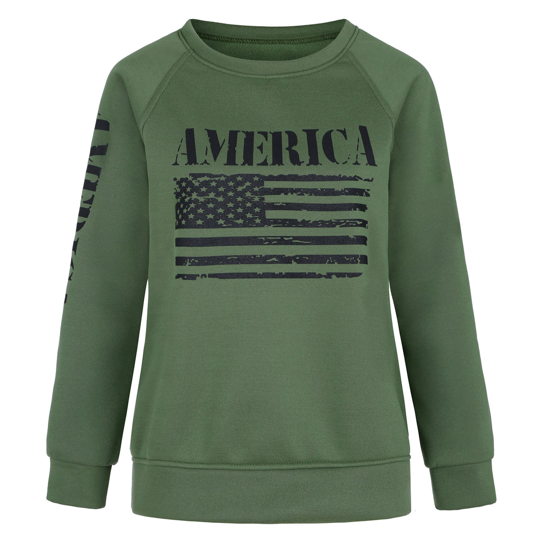 Sweat-shirt femme avec imprimé décontracté drapeau américain Levoire
