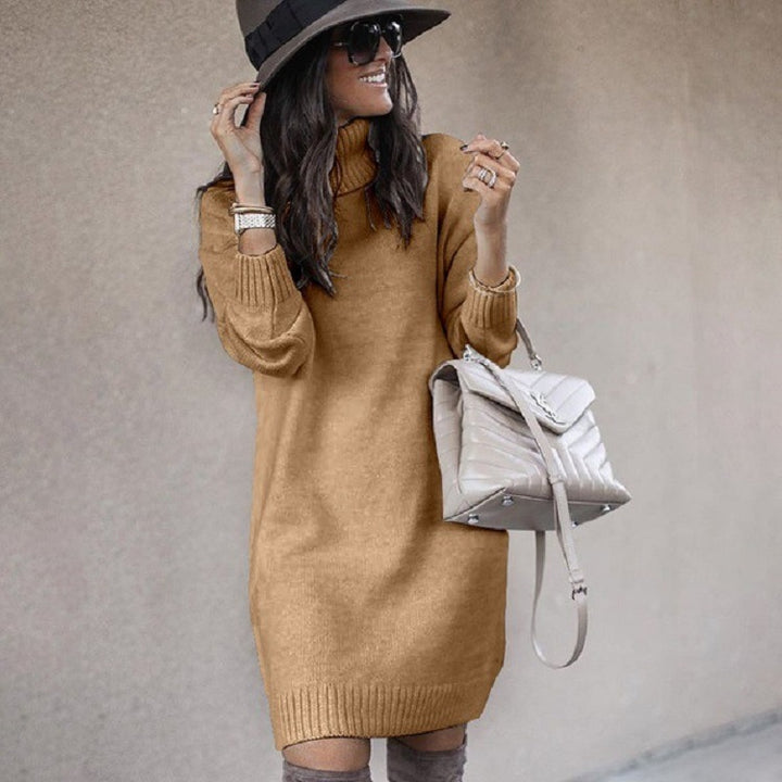 Robe en tricot décontractée pour femmes avec col haut Levoire