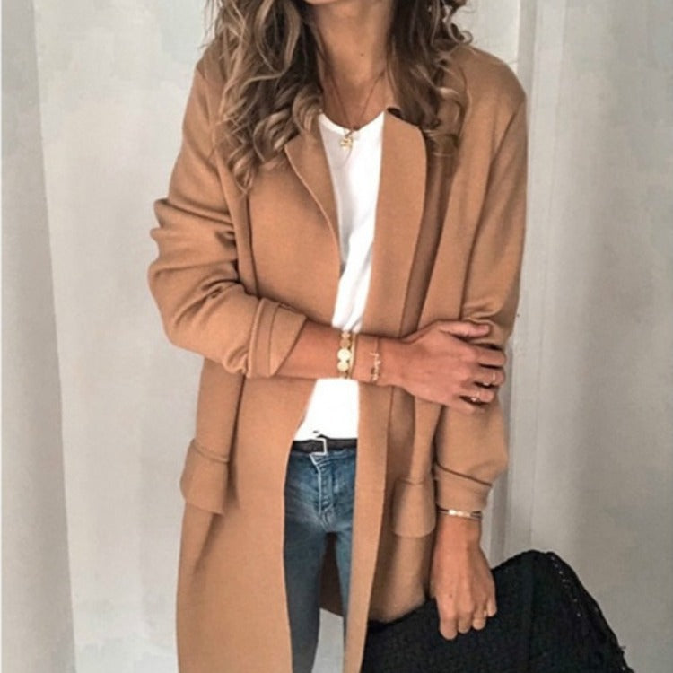 Veste longue élégante pour femmes avec poches pratiques et coupe décontractée Levoire