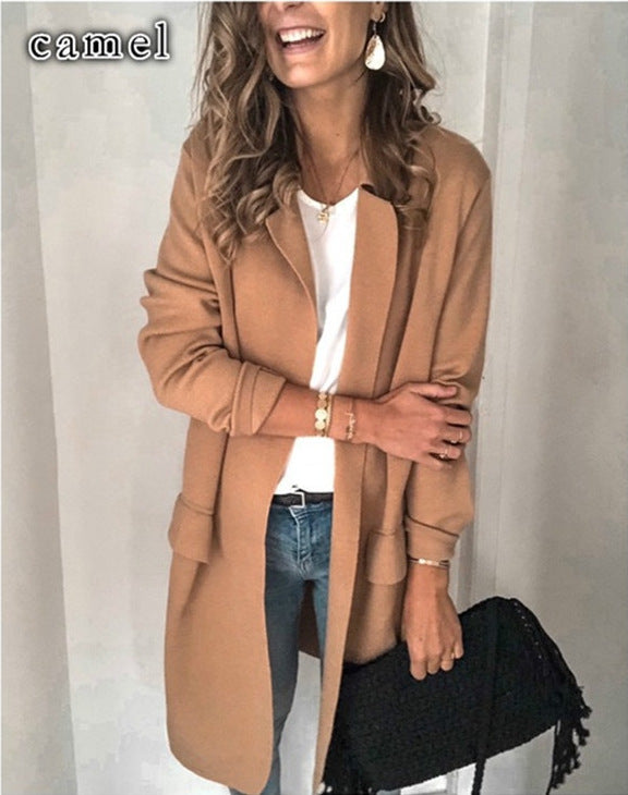 Veste longue élégante pour femmes avec poches pratiques et coupe décontractée Levoire