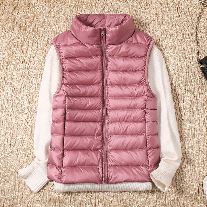 Levoire | Nouveau Gilet D'Hiver En Plumes De Canard Blanches Rose