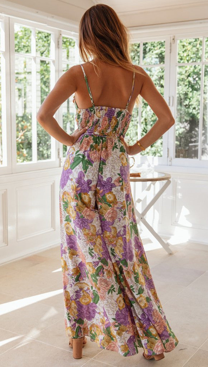 Jumpsuit romantique pour femme avec coupe fluide et décolleté en V profond Levoire