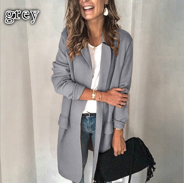 Veste longue élégante pour femmes avec poches pratiques et coupe décontractée Levoire