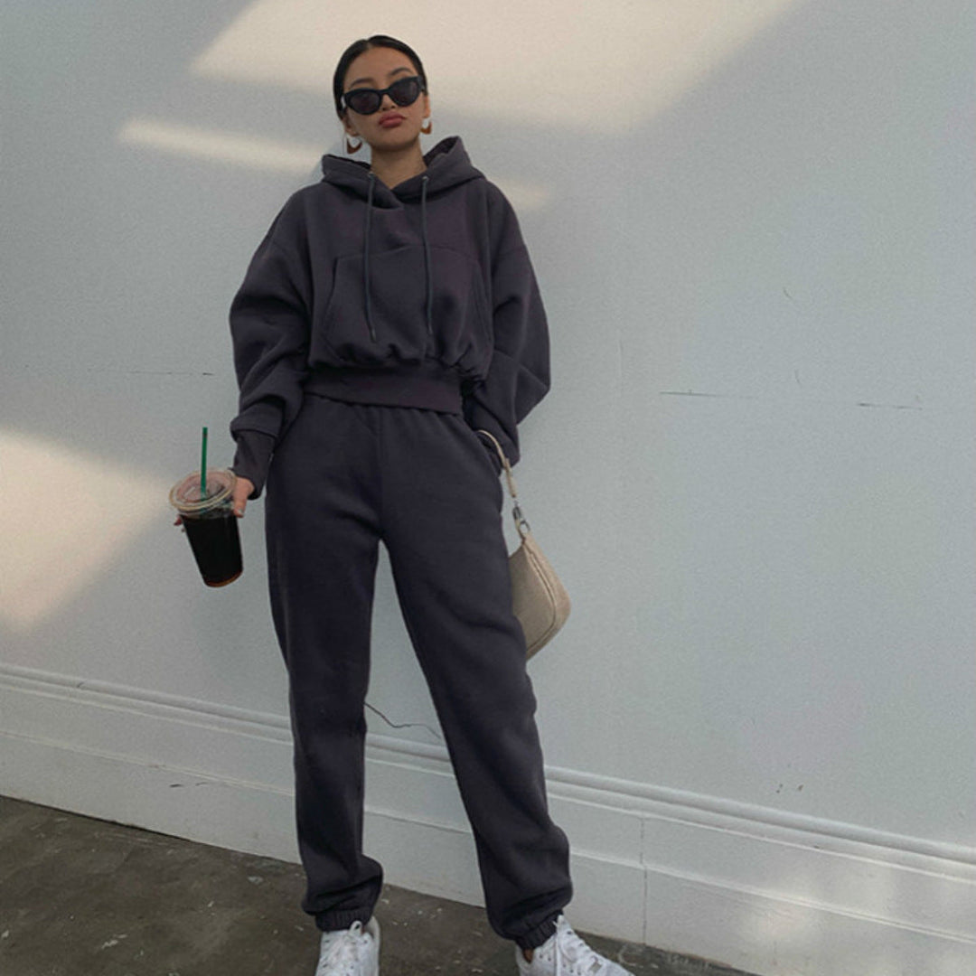 Levoire | Veste de course Sweat à capuche Tenue de sport Gris foncé