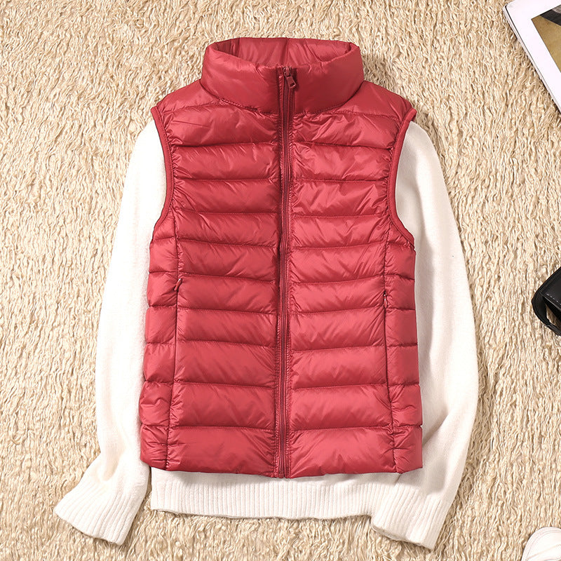 Levoire | Nouveau Gilet D'Hiver En Plumes De Canard Blanches Rouge