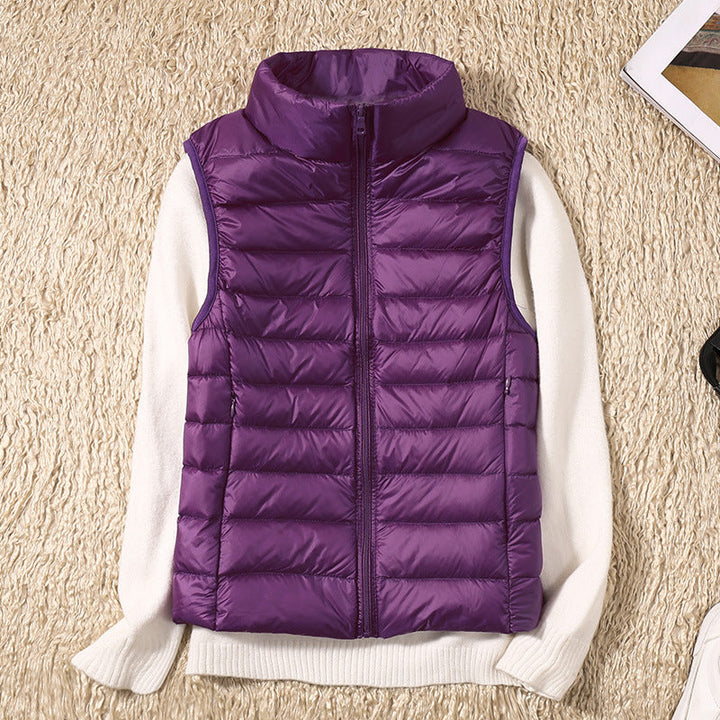 Levoire | Nouveau Gilet D'Hiver En Plumes De Canard Blanches Pourpre