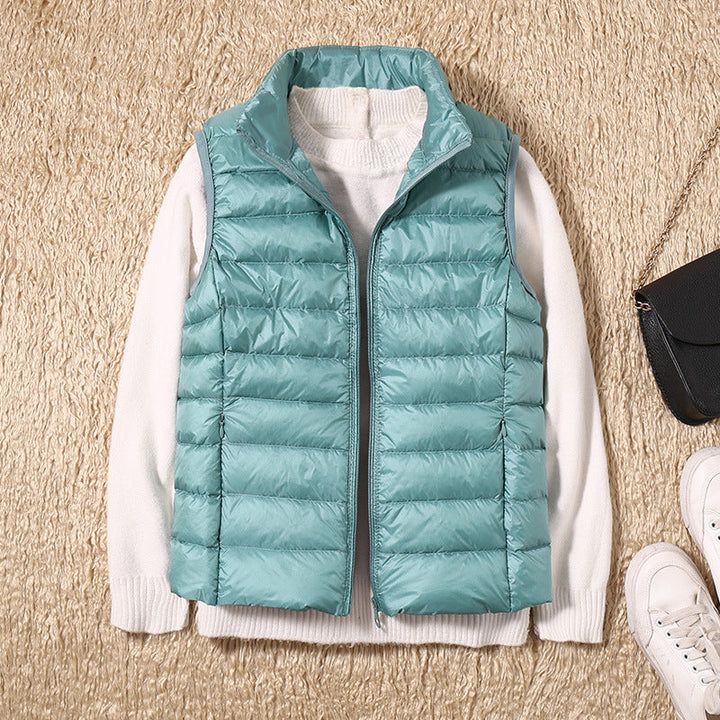 Levoire | Nouveau Gilet D'Hiver En Plumes De Canard Blanches Turquoise
