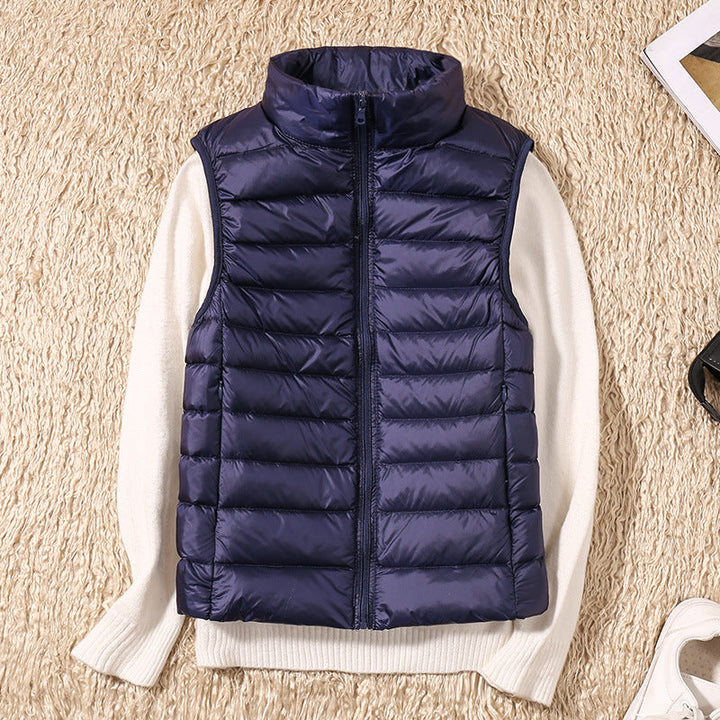 Levoire | Nouveau Gilet D'Hiver En Plumes De Canard Blanches Bleu marine
