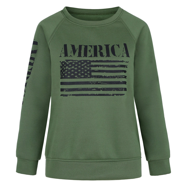Sweat-shirt femme avec imprimé décontracté drapeau américain Levoire