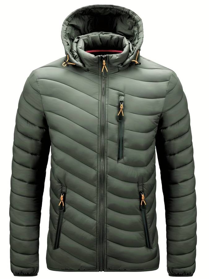 Levoire | Veste à capuche zippée avec poches à manches longues chaudes armeen vert