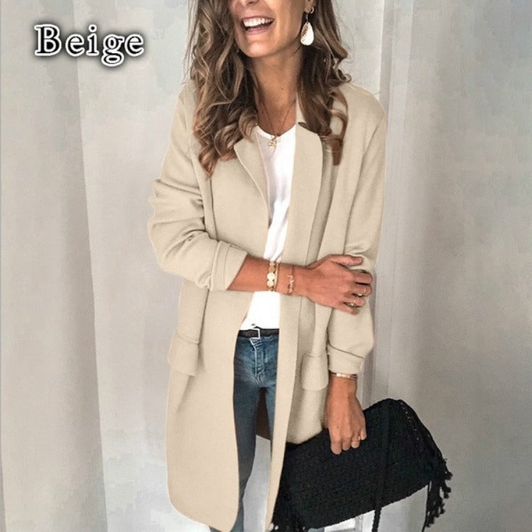 Veste longue élégante pour femmes avec poches pratiques et coupe décontractée Levoire